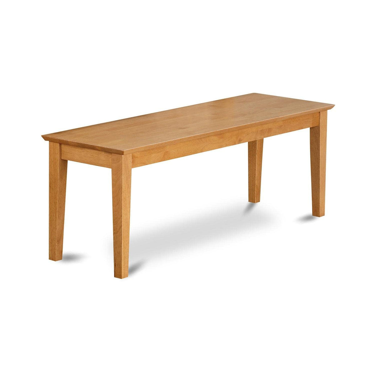 East West Furniture Capri Dining Room Bench with Wood Seat, 51x15x18 Inch, Oak