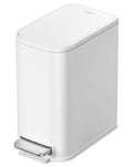 Cesun Small Bathroom Trash Can with Lid Soft Close, Step Pedal, 5 Liter / 1.3 Gallon Stainless Steel Garbage Can with Removable 