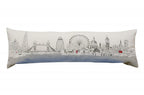 HomeRoots Cream 45' White London Daylight Skyline Lumbar Decorative Pillow