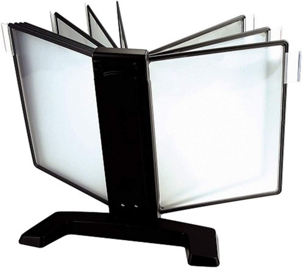 Aidata FDS005L Basic Desktop Reference Organizer, Letter Size, 10 Pockets with 10 Index Tabs, Display Panels Tilt 25 Degrees