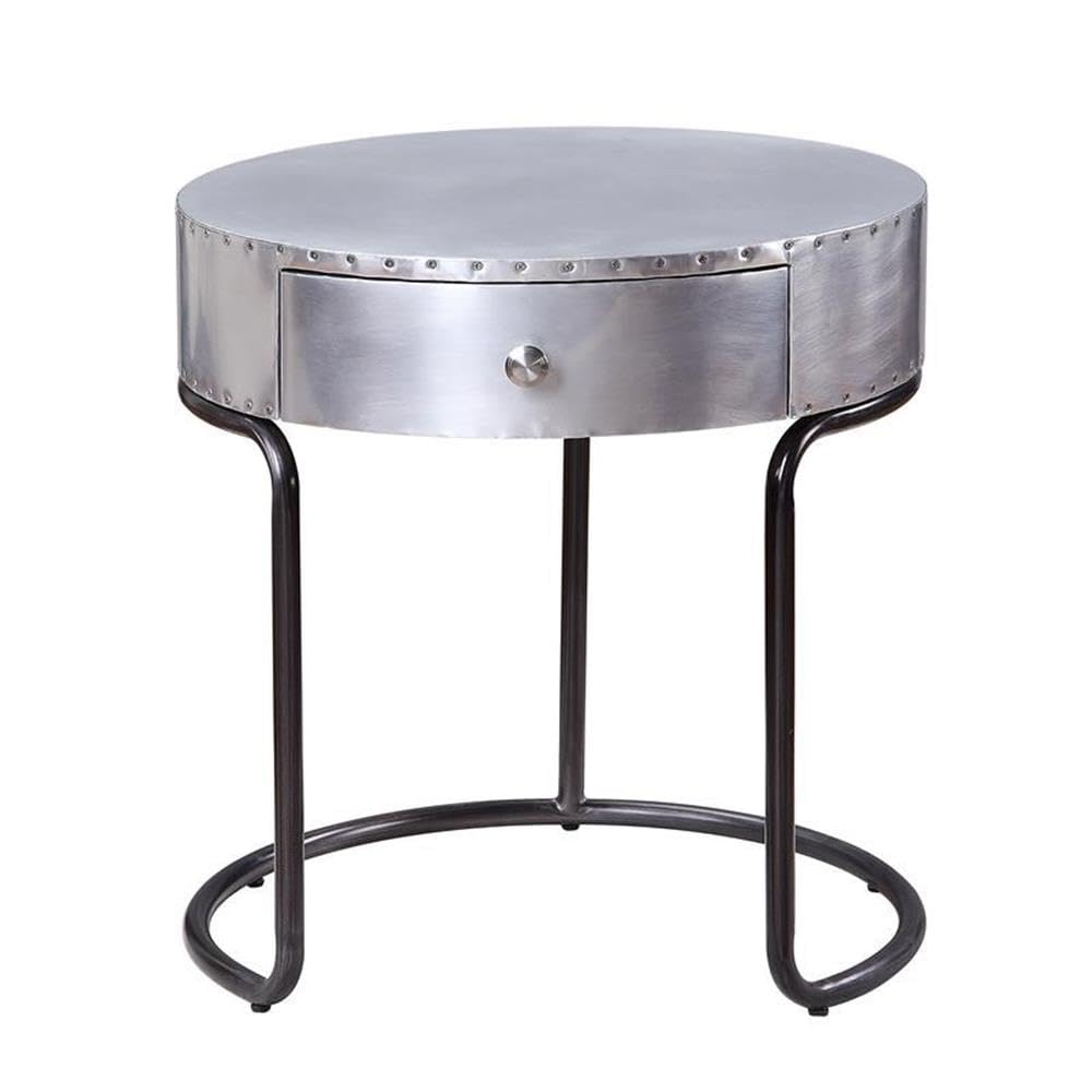 Acme Brancaster End Table with Drawer in Aluminum