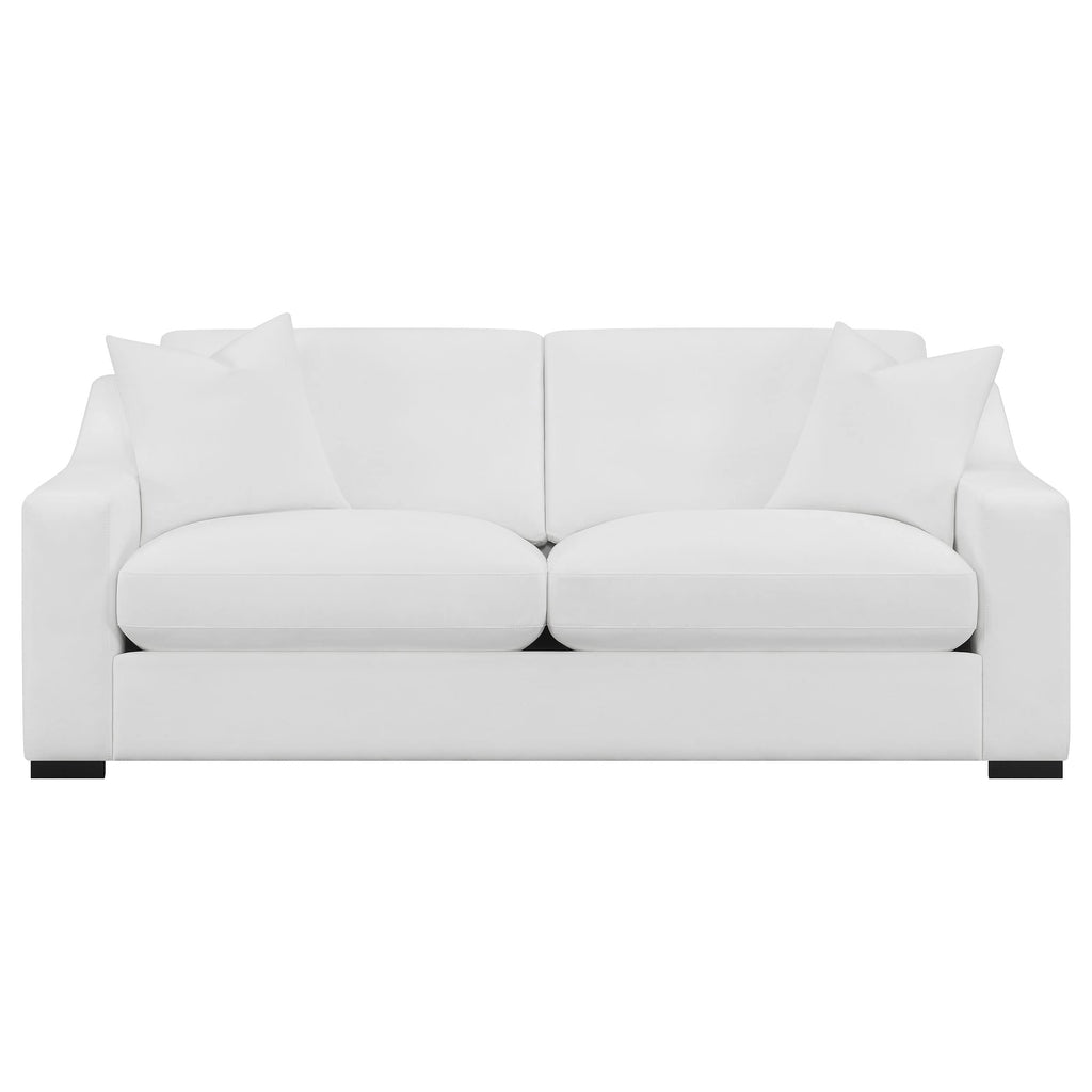 Coaster Home Furnishings Ashlyn Upholstered Sloped Arms Sofa White