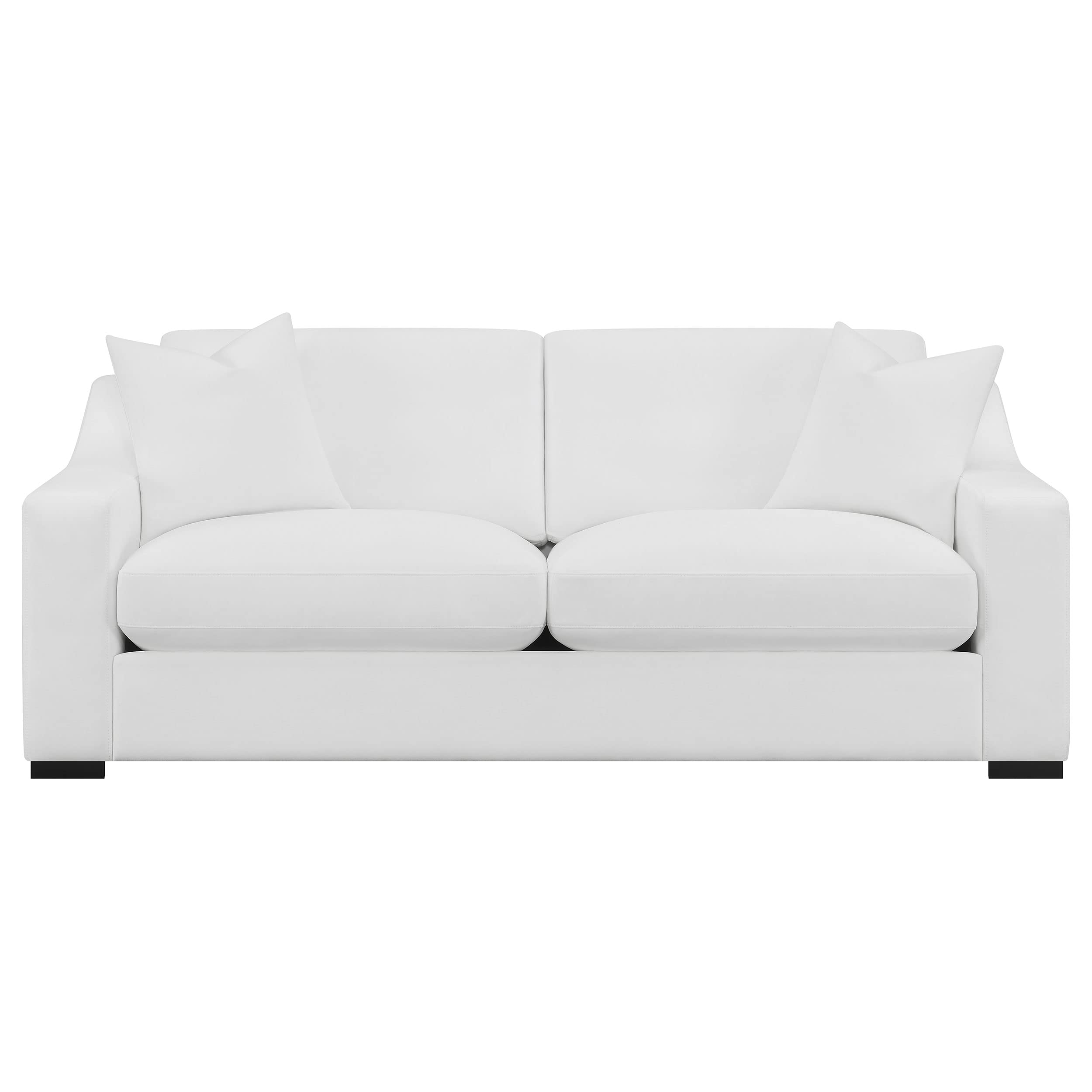 Coaster Home Furnishings Ashlyn Upholstered Sloped Arms Sofa White