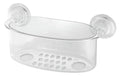 InterDesign Power Lock Suction Bathroom Storage Holder  Wall Mount Shower Caddy Basket Large for Razor, Brush, Shampoo, Conditi