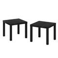 Furinno Classic Homey Square Parsons Side End Table, Set of 2, Black
