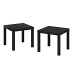 Furinno Classic Homey Square Parsons Side End Table, Set of 2, Black