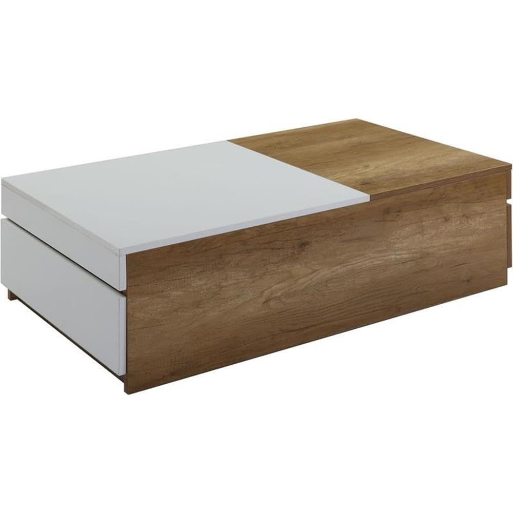 Acme Aafje Wooden Coffee Table in Oak and White Finish