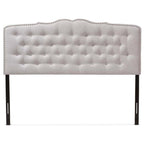 Baxton Studio Lucy Modern and Contemporary Greyish Beige Fabric Queen Size Headboard