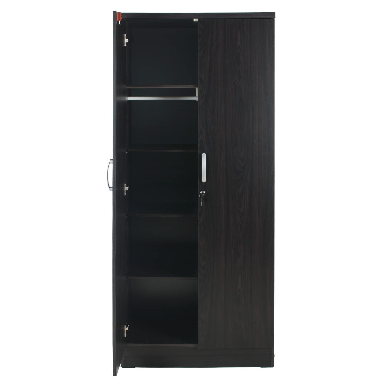 Better Home Products Harmony Wood Two Door Armoire Wardrobe Cabinet in Tobacco