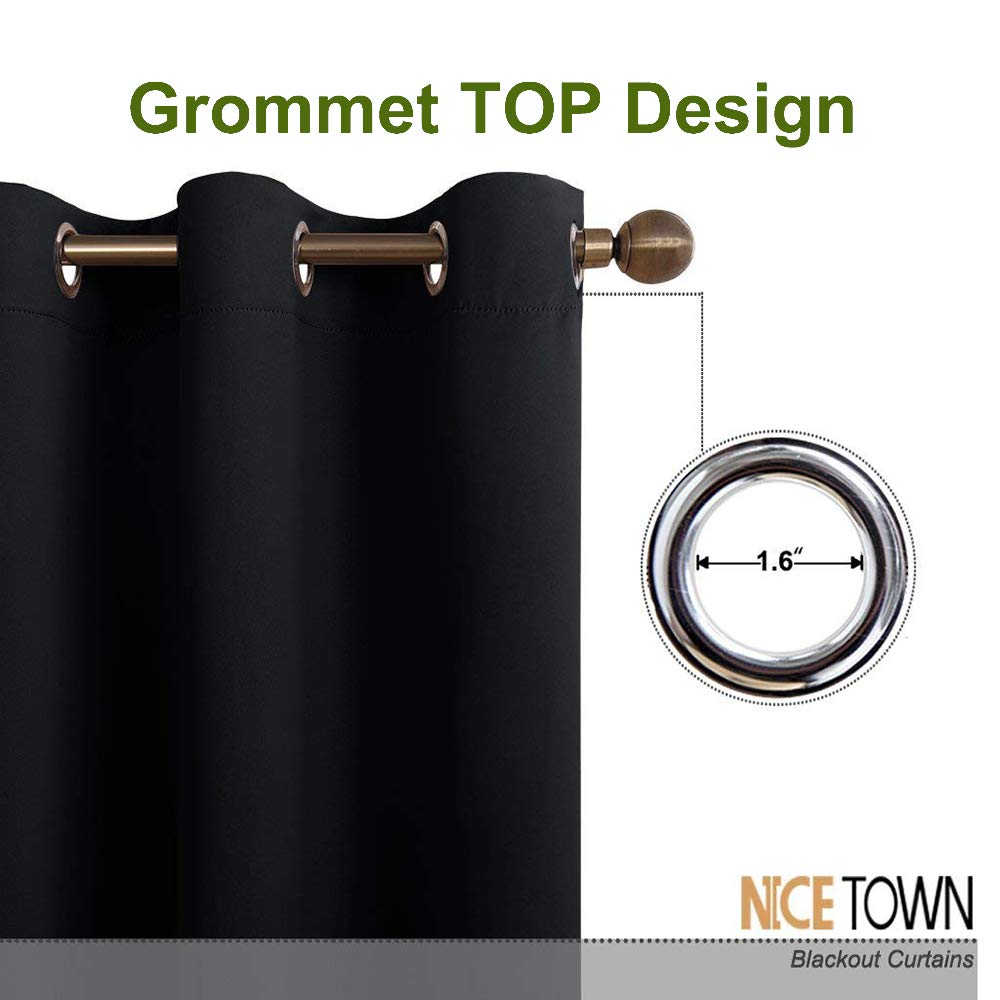 Nicetown Halloween Wide Drapes For Sliding Glass Door,Window Treatments For Patio Doors,Grommet Thermal Insulated Blackout Curta