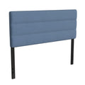 Flash Furniture Paxton Upholstered Headboard - Channel Stitched Blue Fabric Upholstery - Queen - Adjustable Height from 44.5 to 