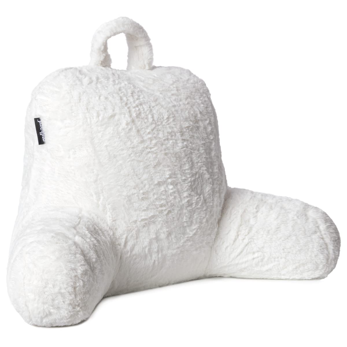 Milliard Reading Pillow with Shredded Memory Foam, Back Rest Pillow for Sitting in Bed with Faux Fur Removable Cover -18x15 inch