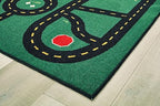 Carpets For Kids Kid$Value 48.22 Go-Go Driving Play Rug 4Ft X 6Ft Rectangle Green