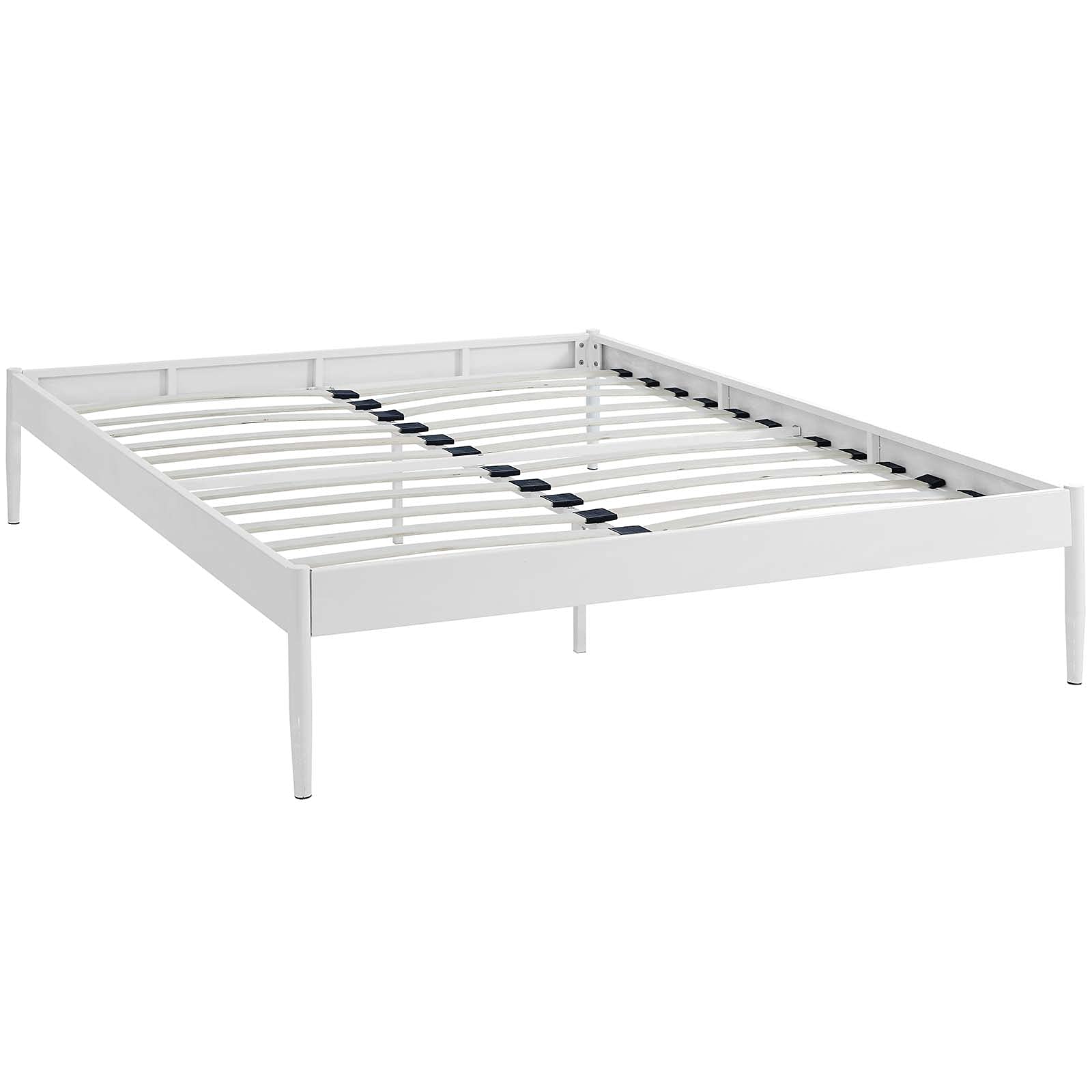 Modway Elsie Modern Metal Full Platform Bed Frame Mattress Foundation With Slat Support In White