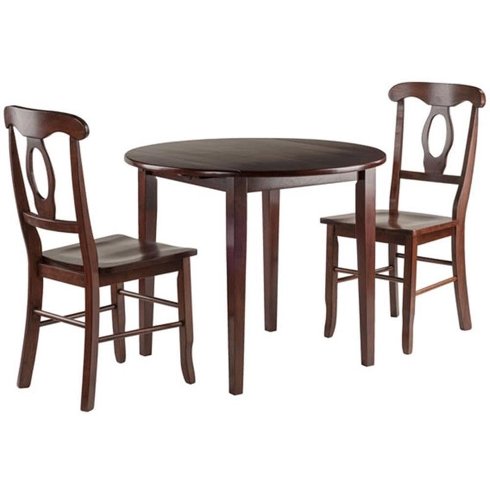 Winsome Clayton 3-Pc Set, Drop Leaf Table & 2 Chairs, Walnut