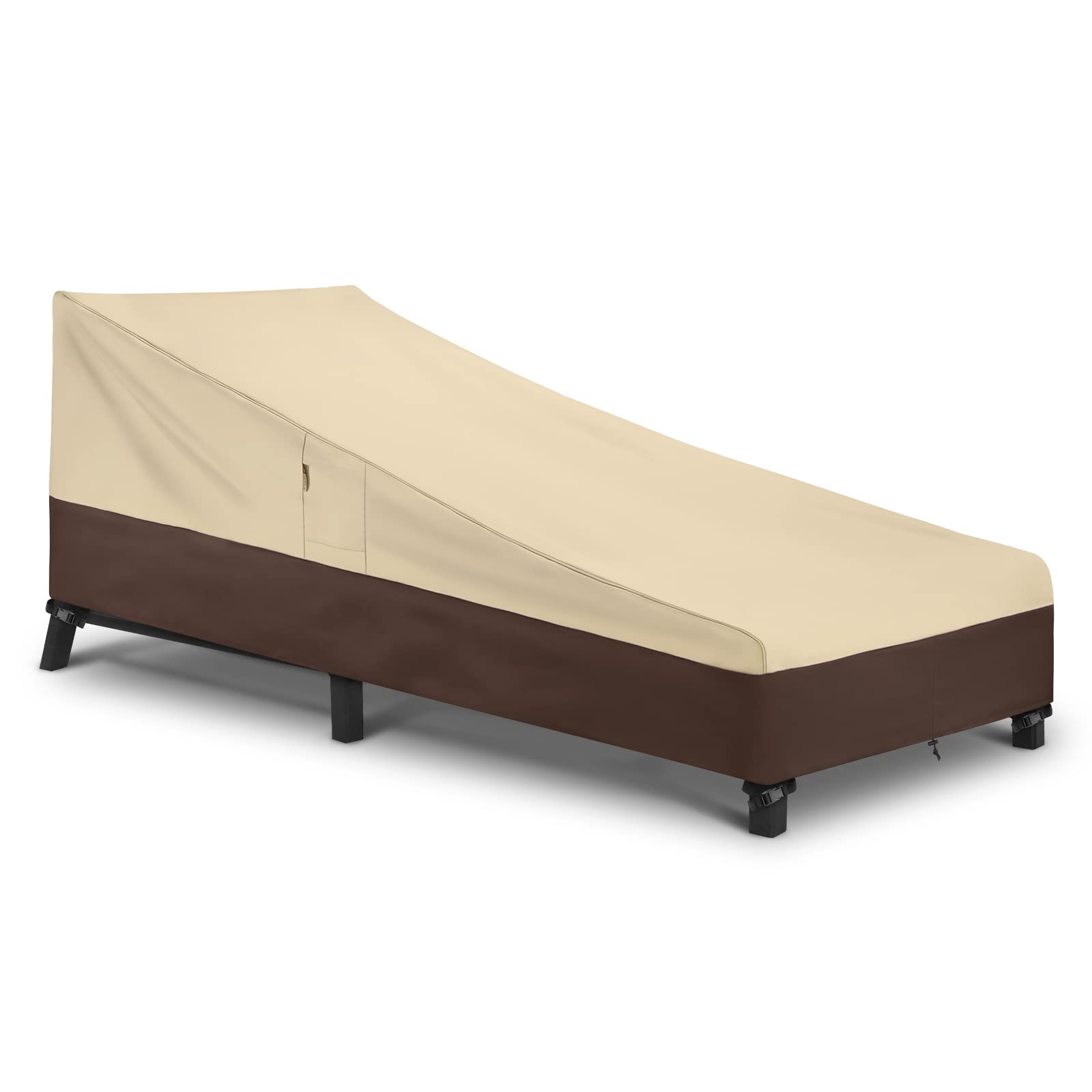 Arcedo Outdoor Chaise Lounge Cover, Waterproof Patio Chaise Lounge Chair Cover With Air Vents, All Weather Resistant Patio Furni