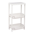 Epicasa 3Tier Plastic Multipurpose Storage Organizer Rack | Utility Cart For Living Room, Bathroom, Kitchen, Office | Grey