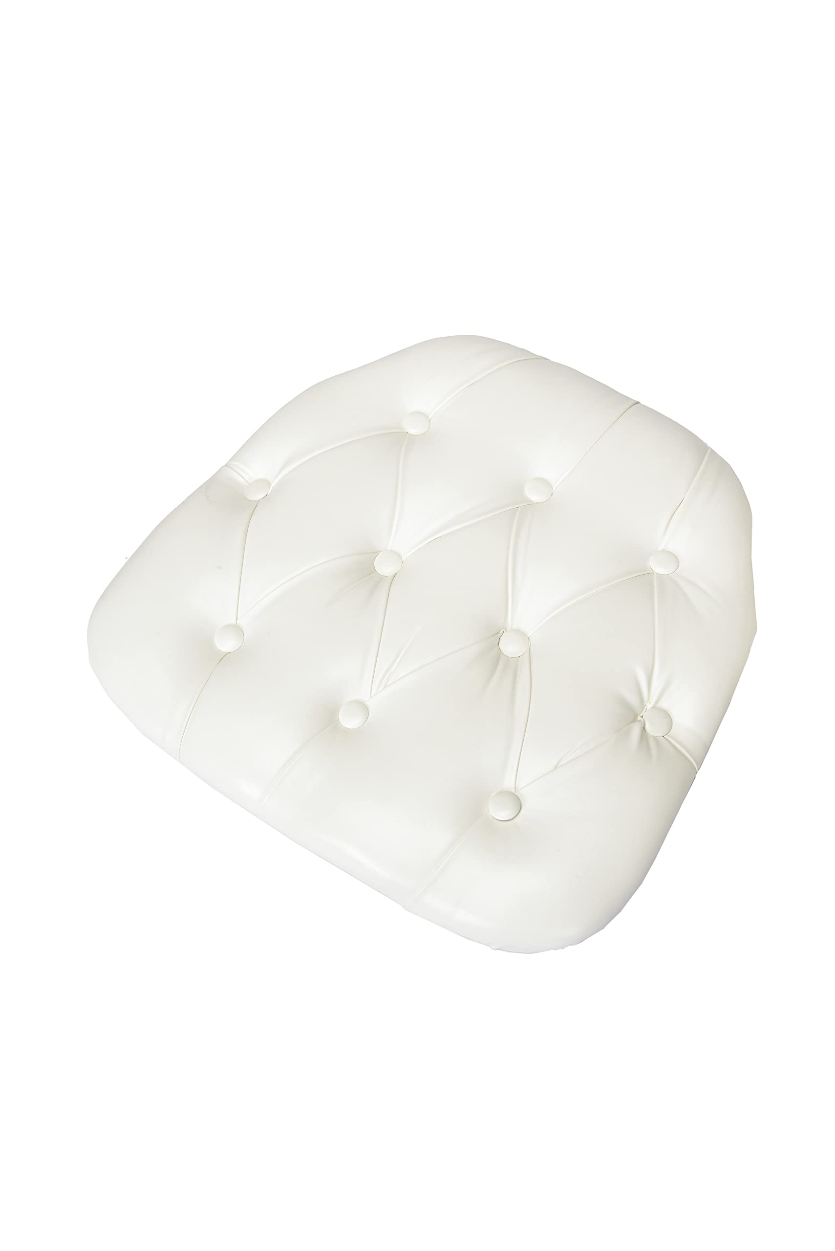 Commercial Seating Products White Tufted Vinyl Cushions Chairs, 4-Pack