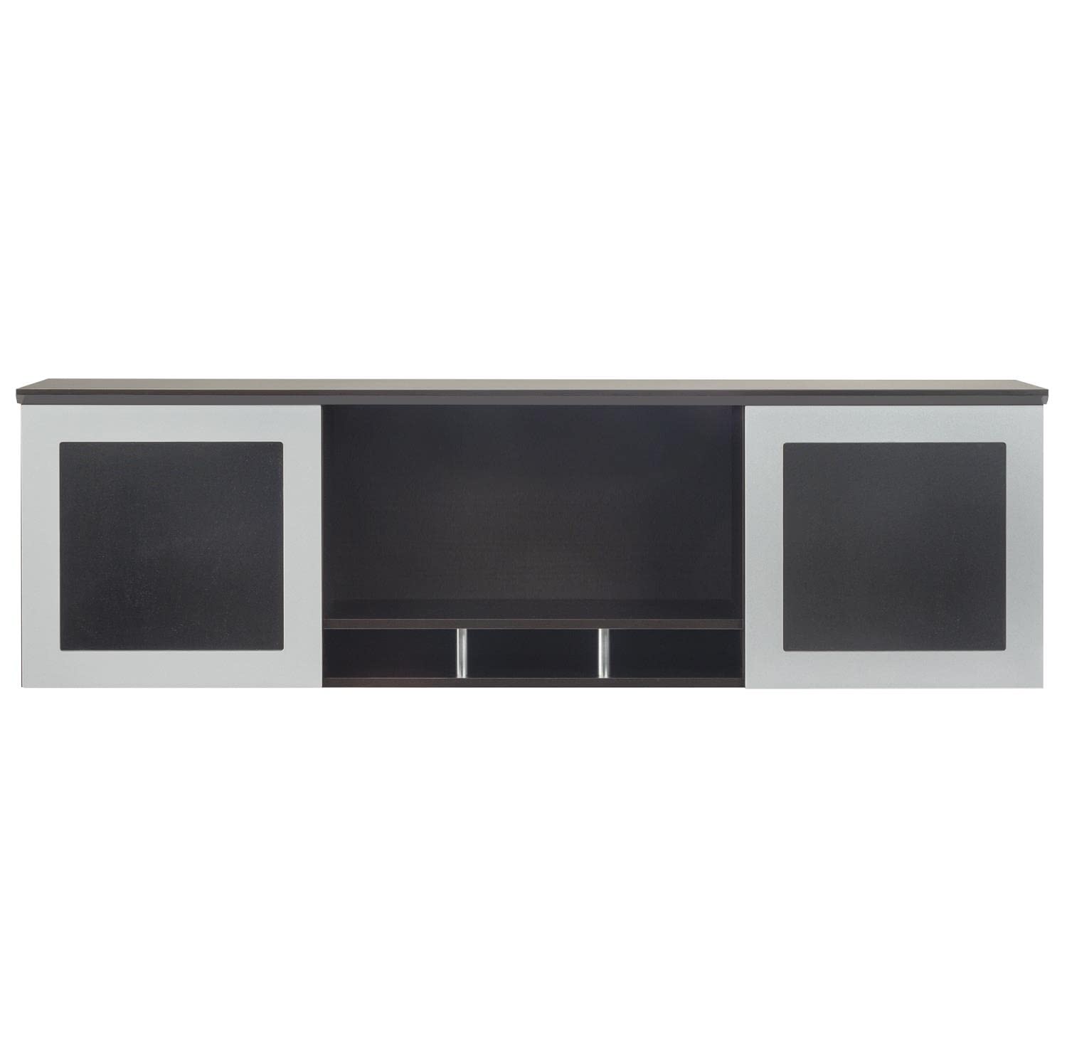 Safco Mayline Mnh63Ldc Medina Hutch Cabinet With Glass Doors, 63"W, Mocha Laminate