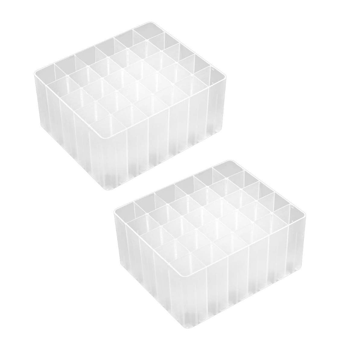 Chris.W 2 Pack 30-Slot Art Markers Pen Holder Desk Stand Organizer Storage Tray Marker Empty Storage Pack(Clear)
