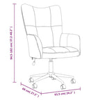 vidaXL Recliner Chair with Wheels Rotatable Height Adjustable TV Chair Upholstered Chair Relaxing Chair Wing Chair Living Room Dark Green Velvet, 328163