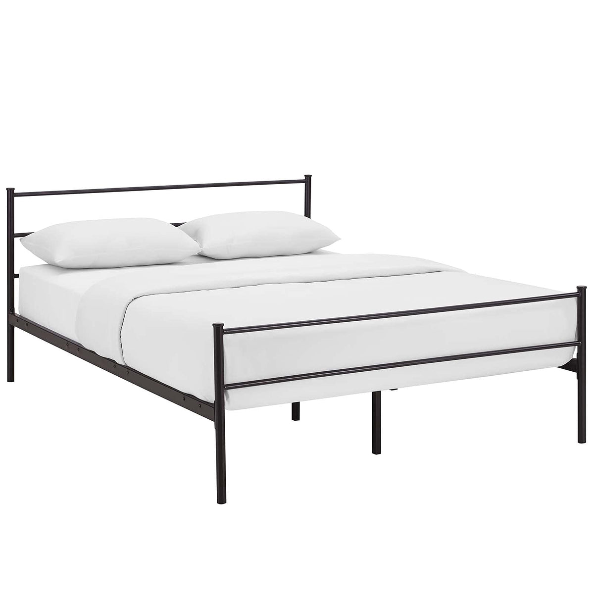 Modway Alina Full Size Platform Bed Frame With Headboard In Brown