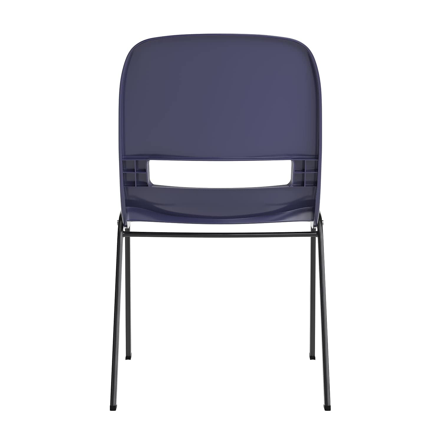 Flash Furniture Hercules Series 661 Lb. Capacity Navy Ergonomic Shell Stack Chair With Black Frame And 16'' Seat Height