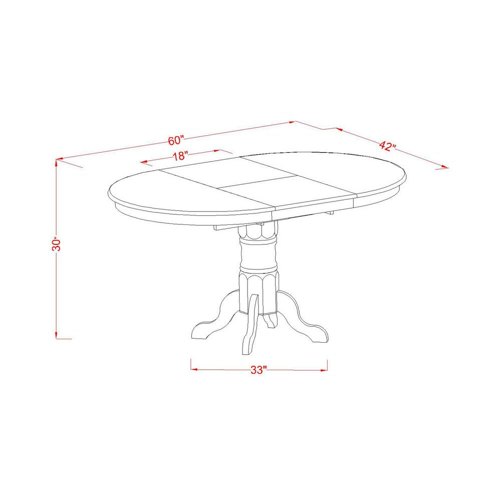 East West Furniture KEVA7-ESP-C 7 Piece Kitchen Table & Chairs Set Consist of an Oval Dining Room Table with Butterfly Leaf and 6 Linen Fabric Upholstered Chairs, 42x60 Inch, Espresso