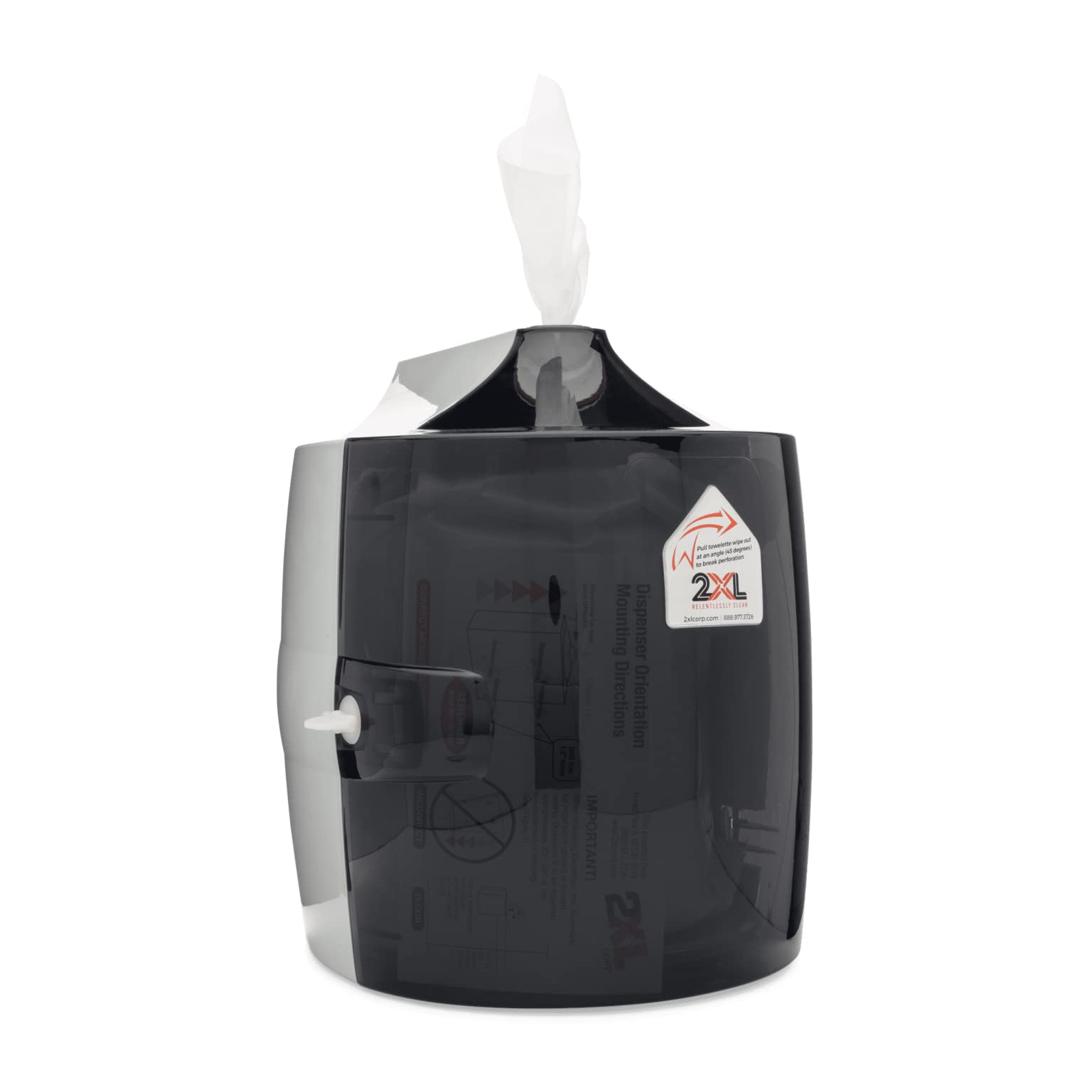 2XL, TXLL80, GymWipes Touchless Dispenser, 1 Each, Smoke Gray, 11&quot;&quot; x 13.5&quot;&quot; x 11&quot;