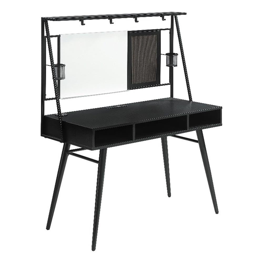 Coaster Home Furnishings Jessie Writing Desk with USB Ports Black and Gunmetal