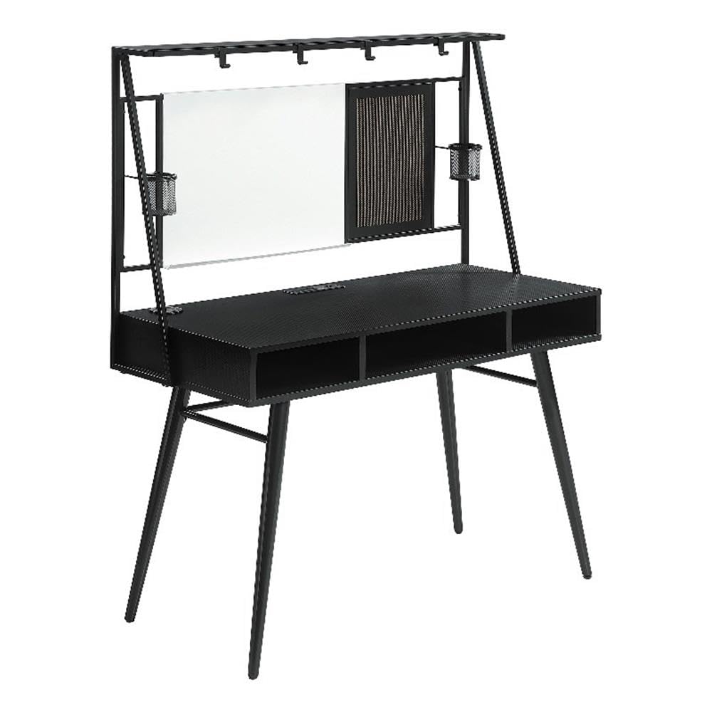 Coaster Home Furnishings Jessie Writing Desk with USB Ports Black and Gunmetal