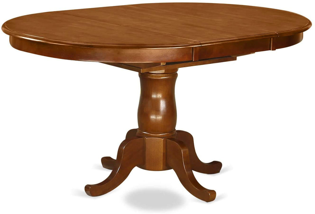 East West Furniture POAV5-SBR-W 5 Piece Modern Set Includes an Oval Wooden Table with Butterfly Leaf and 4 Dining Chairs, 42x60 Inch