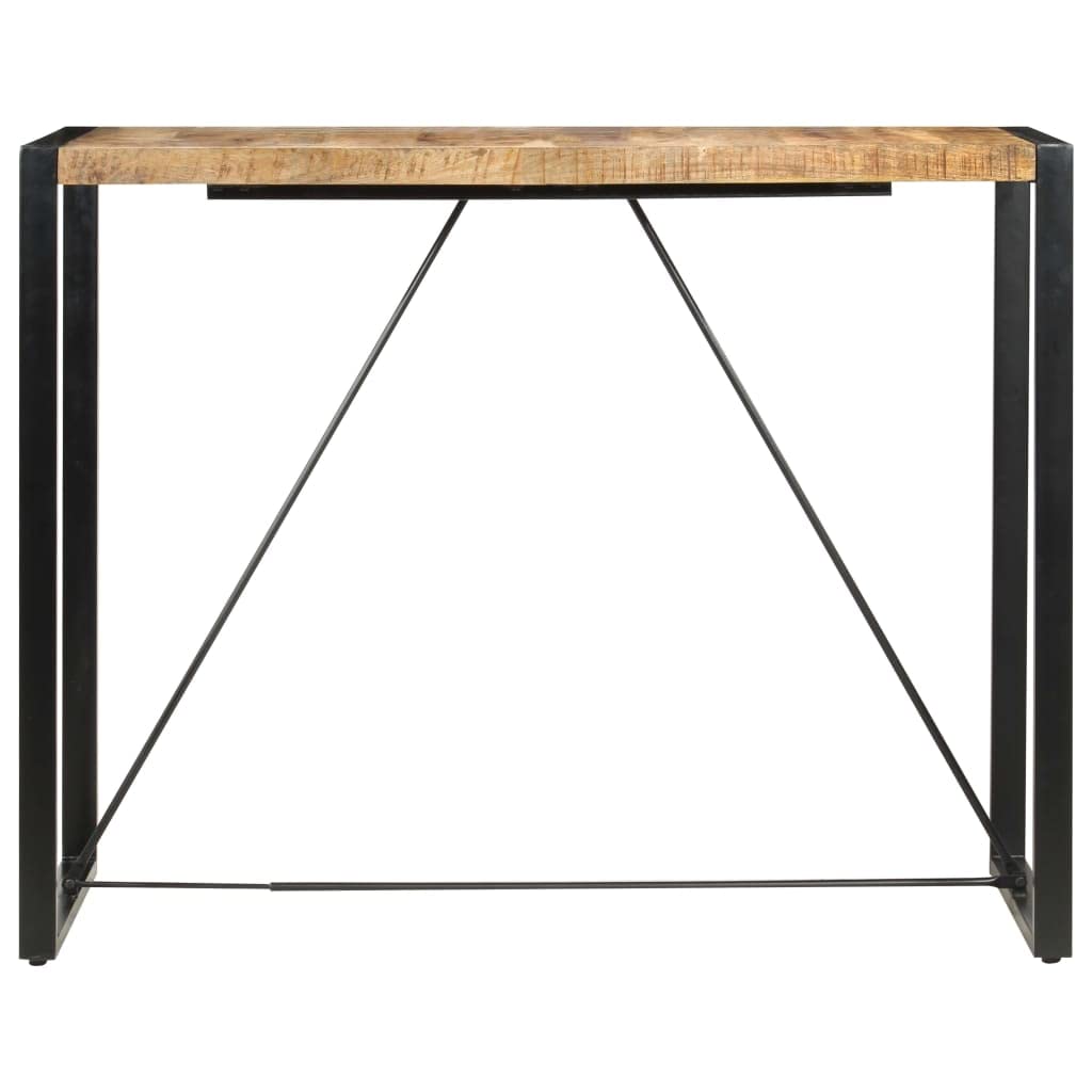 vidaXL Industrial Style Bar Table in Solid Mango Wood with Sturdy Steel Legs, Rectangular Shape, Lightweight, Durable and Easy to Assemble