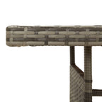 vidaXL Patio Table, Outdoor Dining Table, Solid Acacia Wood Top, Robust Steel Frame, PE Rattan Construction, Weather-Resistant, Gray, Rectangular (63" x 27.6" x 28.3")