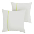 Sorra Home Mozaic Company Amps112182 Indoor Outdoor Sunbrella Square Pillows, Set Of 2, 20X20, Canvas Natural Ivory & Bright Gre
