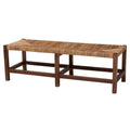 bali & pari Liza Bohemian Natural Seagrass and Wood Accent Bench