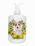 Caroline's Treasures CK2928SOAP Jack Russell Terrier in Sunflowers Ceramic Soap Dispenser Hand Soap Dispenser Pump Bottles for B
