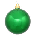 Vickerman 4 Inch  Green Shiny Ball Ornament  6 Per Bag  Shatterproof And Uv Resistant  Durable And Reliable  Festive Green Christ