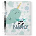 Softcover Narly 8.5' X 11' Punny Spiral Notebook/Journal For Kids, 120 Wide Ruled Pages, Durable Gloss Laminated Cover, Black
