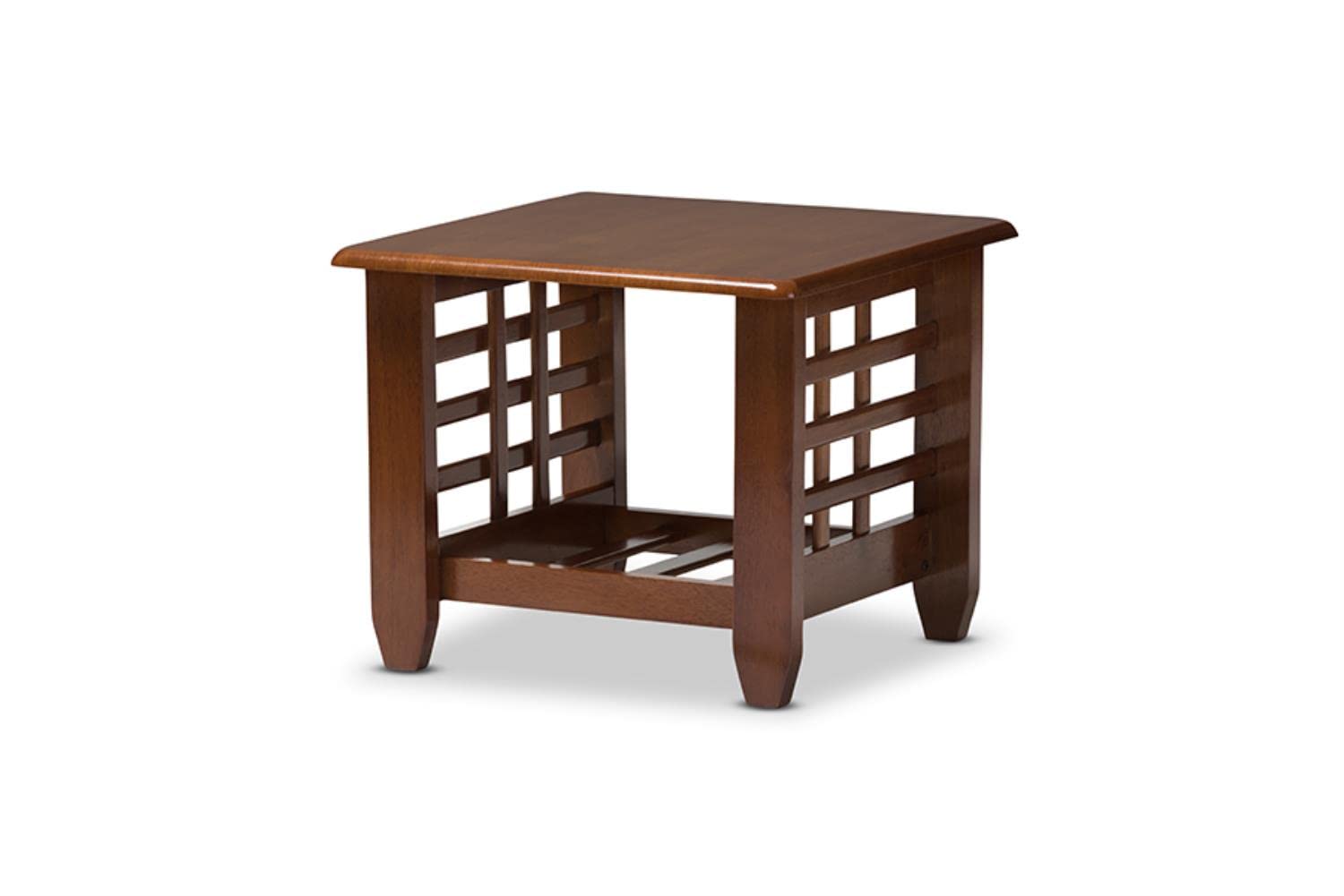 Baxton Studio Larissa Modern Classic Mission Style Cherry Finished Brown Wood Living Room Occasional End Table