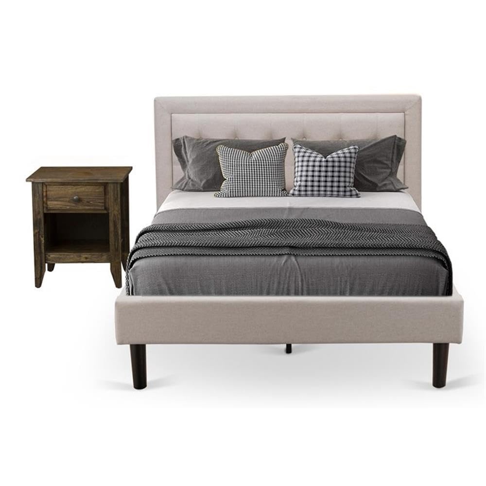 East West Furniture FN08F-1GA07 2-Pc Platform Bedroom Furniture Set