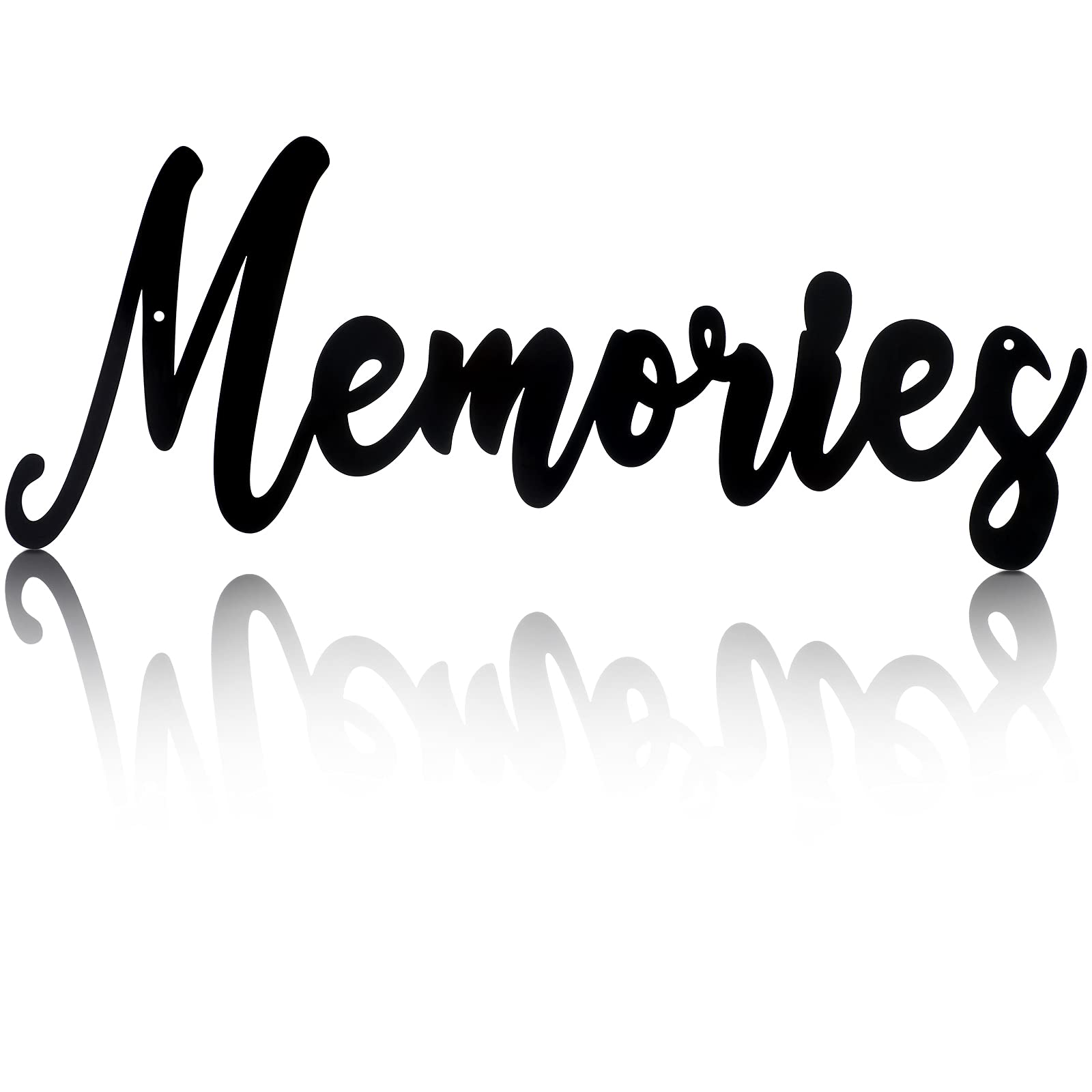 Hotop Metal Word Sign Memories Word Sign Rustic Black Cutout Memories Wall Decor for Home Library Office DIY Party Housewarming 