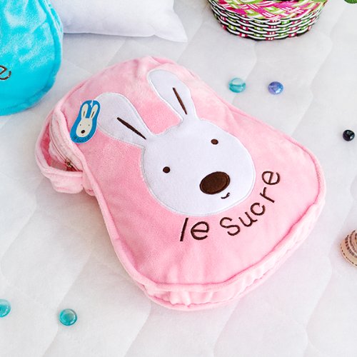 [Sugar Rabbit - Pink] Throw Blanket Pillow Cushion / Travel Pillow Blanket (25.2
