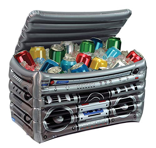 Beistle Inflatable Boom Box Coolers, 2 Pack, 16    X 24   , Each Holds Approx. 48 12 Oz. Cans - 80'S Party Decorations, Inflatab