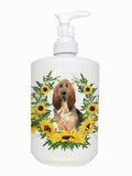 Caroline's Treasures CK2985SOAP Bloodhound in Sunflowers Ceramic Soap Dispenser Hand Soap Dispenser Pump Bottles for Bathroom Ki