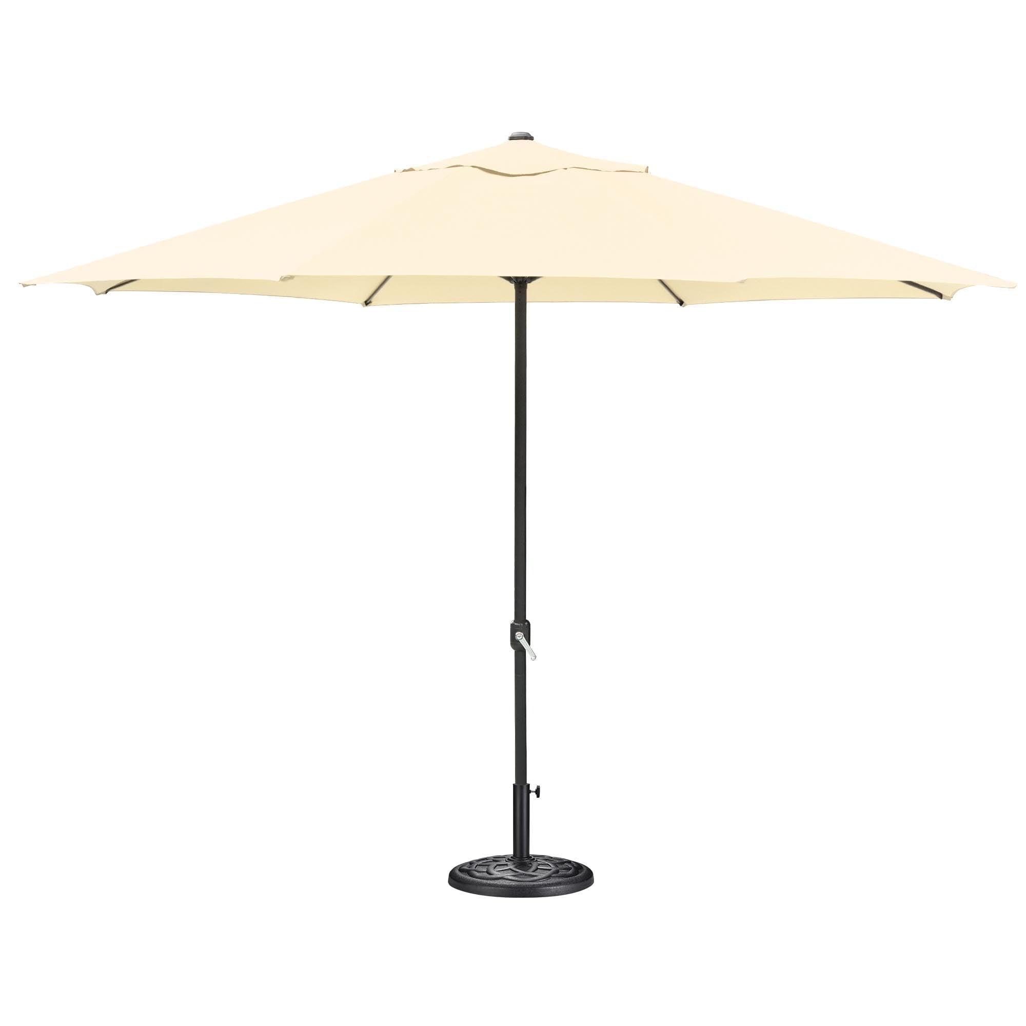Yescom 13Ft Heavy Duty Outdoor Patio Umbrella with Base Included Crank Lift 8 Ribs Weighted Stand Parasol for Deck Market Porch 