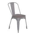 Flash Furniture Perry Indoor/Outdoor Commercial Stackable Chair With Polystyrene Seat - Silver Metal Frame - Gray Poly Resin Seat - Rounded Seat Edges For Comfort