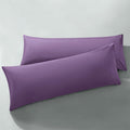 MILVOWOC 2Pcs Brushed Microfiber Body Pillowcases - 20 x 48 Inch, Purple Pillow Case Set Non Slip Envelope Pillow Cover with Moi