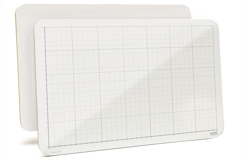 Handheld Grid Whiteboard, 11' X 17' X 1/8' Double Sided Dry Erase Grid Lap Boards, No Ghosting, Made In The Usa