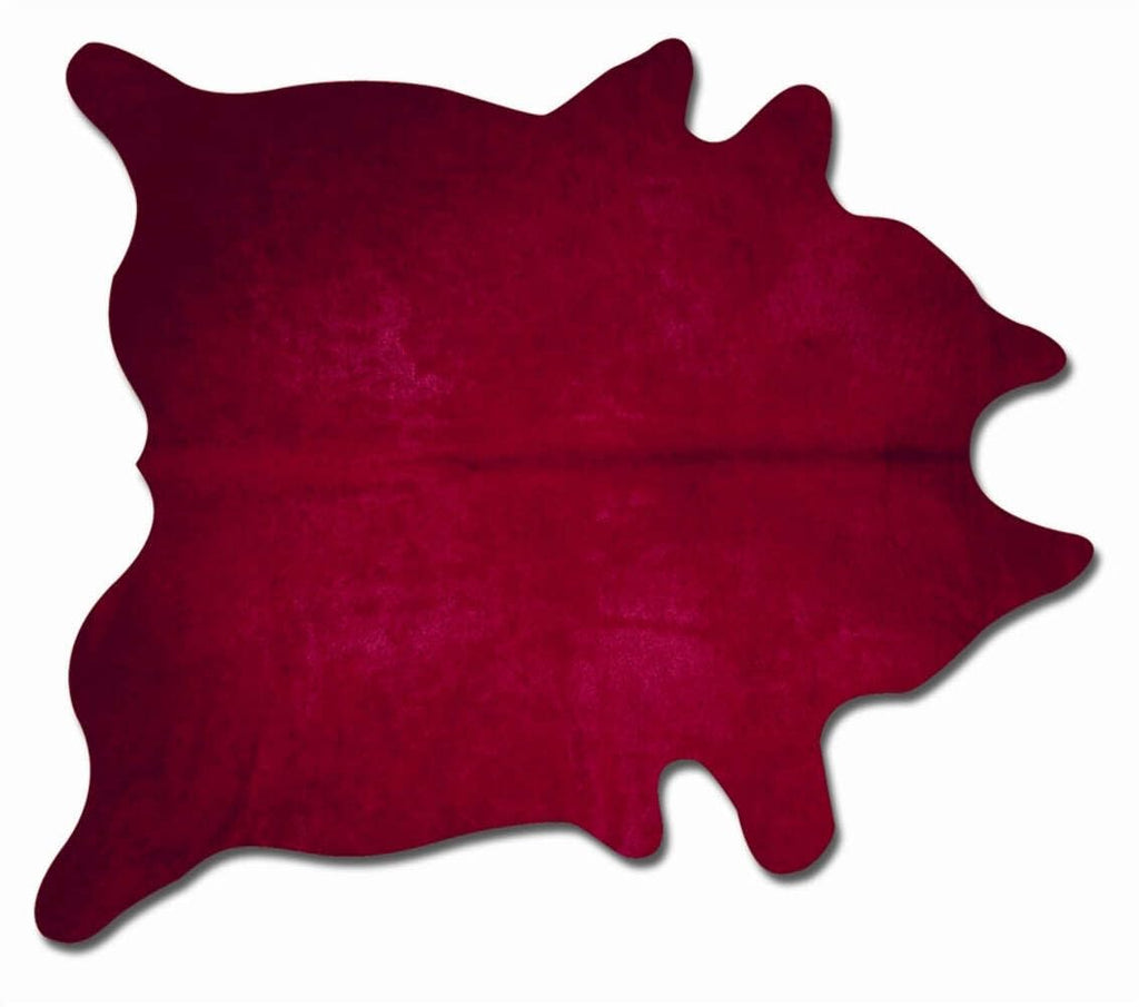 HomeRoots Cowhide, Microsuede 72' x 84' Burgundy Cowhide Rug